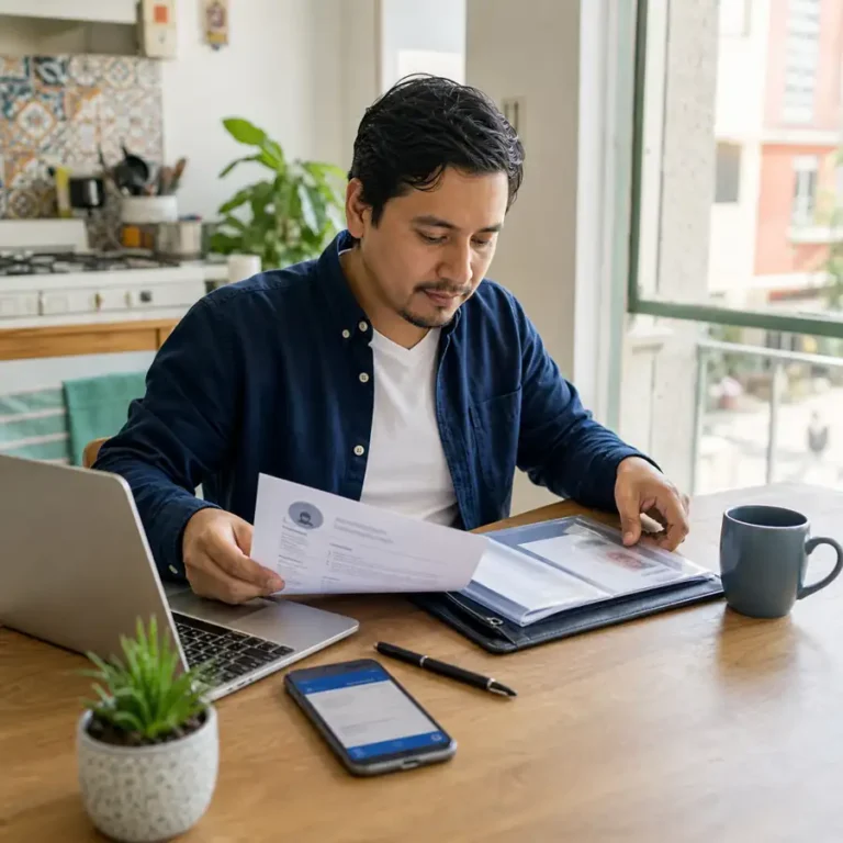 Persona en México preparando documentos para buscar empleo formal